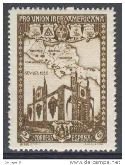 Spain Espana 1930 Mi 538 ** Exhibition Hall, Sevilla + Map Of Central America / Ausstellungshalle Zentralamerikas - Otros & Sin Clasificación