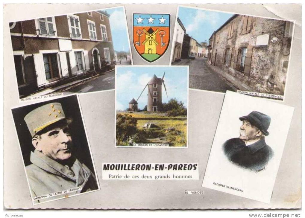 MOUILLERON En PAREDS - Patrie De Ces Deux Grands Hommes - Mouilleron En Pareds