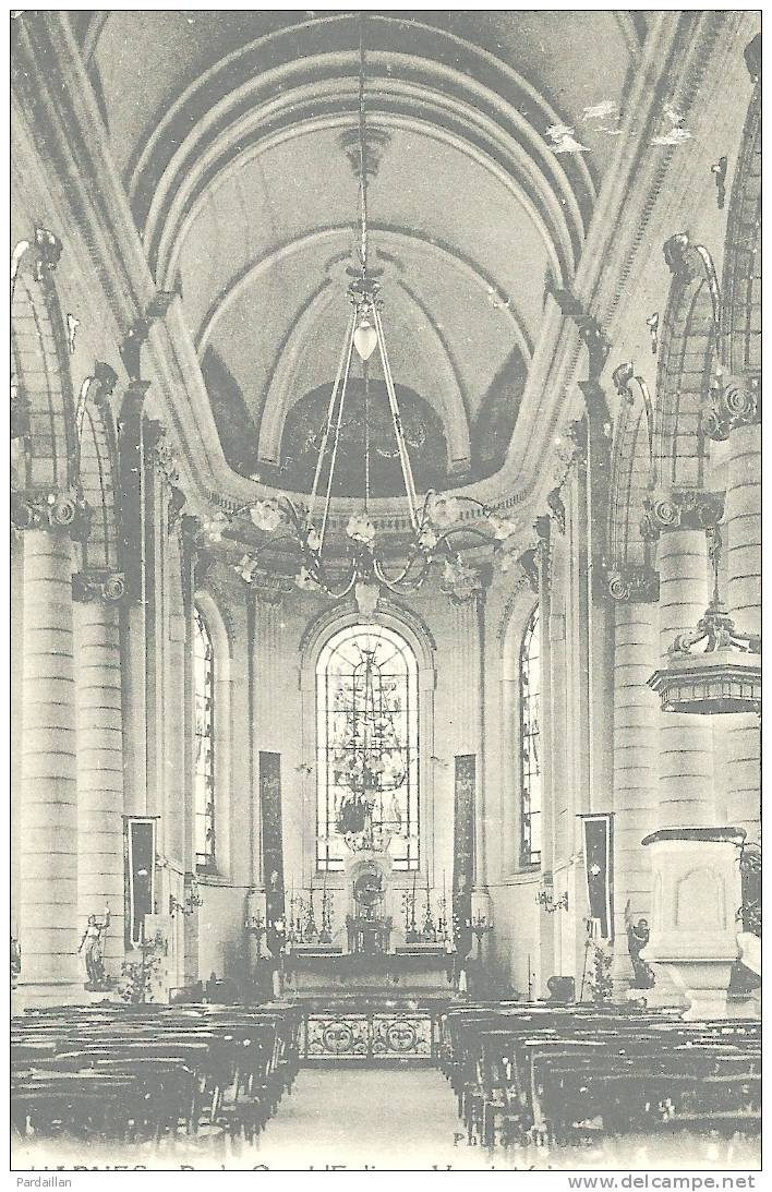 62. HARNES.  L'EGLISE.  VUE INTERIEURE. GROS PLAN. - Harnes