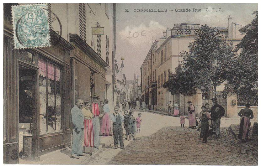 VAL D´OISE. CORMEILLES. GRANDE RUE. BELLE ANIMATION. TOP CARTE. - Cormeilles En Parisis