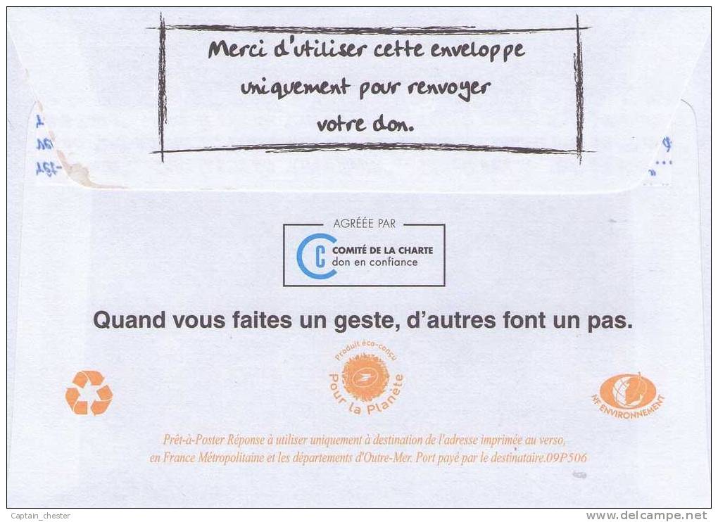 POSTREPONSE " HANDICAP INTERNATIONAL "  NEUF ( 09P506 - Repiquage Beaujard ) - Prêts-à-poster: Réponse /Beaujard