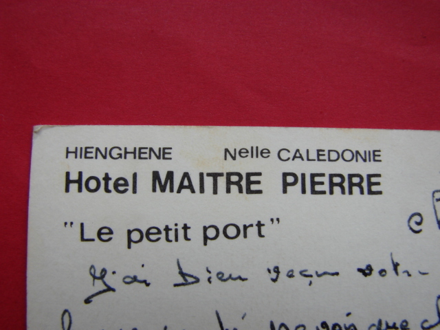 HIENGHENE Petit Port HOTEL MAITRE PIERRE  Circulee  Carte Publicite Nouvelle Caledonie - Nouvelle Calédonie