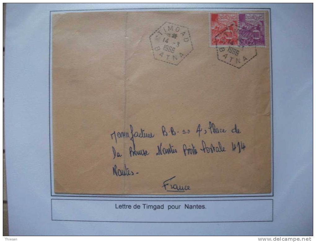 Algérie Algeria Lettre Cover Timgad / Constantine 1965 ( Agence Postale Postal Agency ) - Lettres & Documents