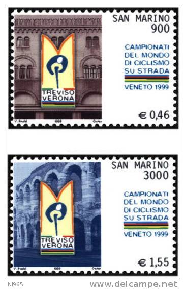 REPUBBLICA DI SAN MARINO - ANNO 1999 - SPORT CAMPIONATI DEL MONDO DI CICLISMO - NUOVI MNH ** - Unused Stamps