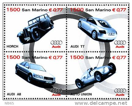 REPUBBLICA DI SAN MARINO - ANNO 1999 - AUTO GRANDI INDUSTRIE AUTOMOBILISTICHE - AUDI  - NUOVI MNH ** - Nuevos