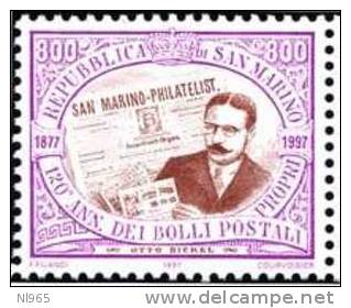 REPUBBLICA DI SAN MARINO - ANNO 1997 - ANNIVERSARIO 1 FRANCOBOLLO DI SAN MARINO - NUOVI MNH ** - Unused Stamps
