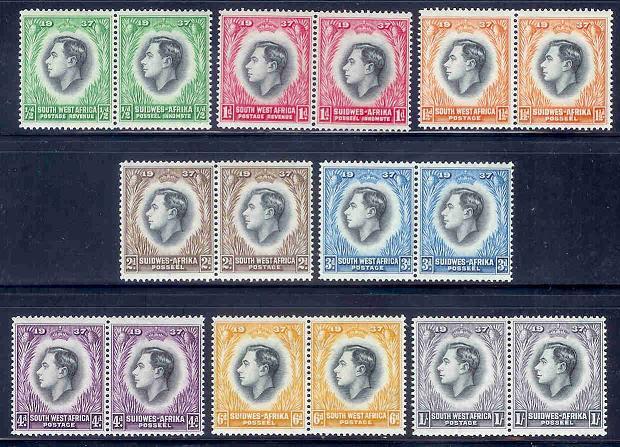 SWA 1937 MNH Stamp(s) Pairs Coronation 182-197 - Familles Royales