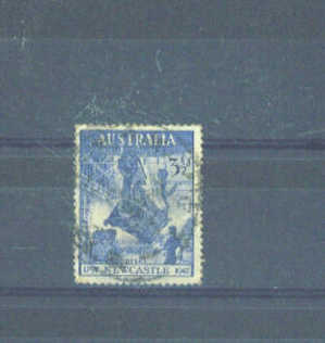 AUSTRALIA - 1947 Newcastle  31/2d (Heavy Postmark) - Used Stamps