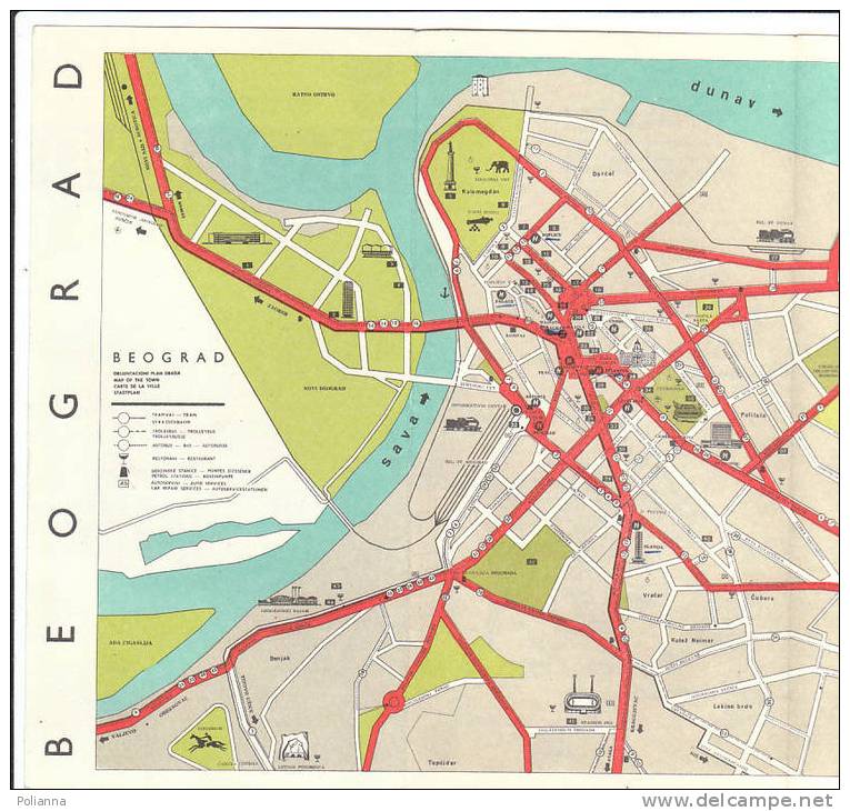 B0225 Brochure Pubbl. JUGOSLAVIA - BEOGRAD - PUTNIK - Mappa Della Città Anni '60 - Turismo, Viaggi