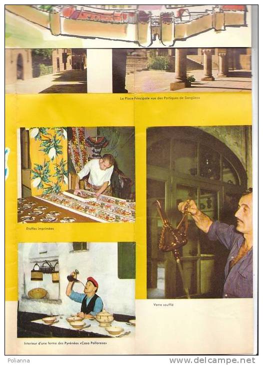 B0227 Brochure Pubbl. SPAGNA - PUEBLO ESPANOL - BARCELLONA 1959/Vierge Du Carmen/Saint-Jacques/"Casa Pellaresa" - Turismo, Viajes