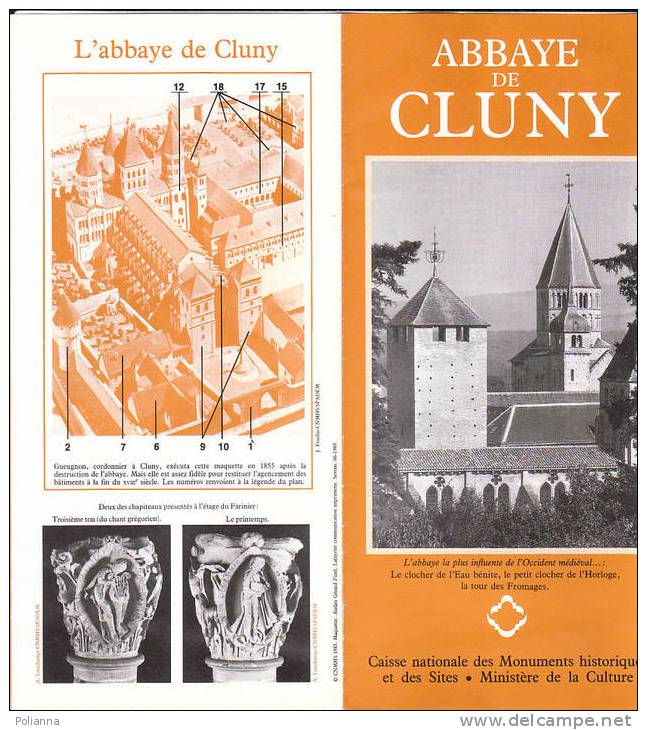B0230 Brochure Pubbl. FRANCIA - ABBAYE De CLUNY 1985 - Tourismus, Reisen