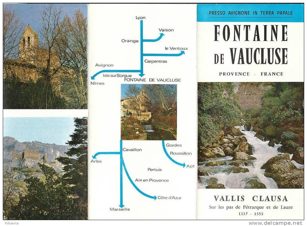 B0236 Brochure Pubblicitaria FRANCIA - AVIGNONE - FONTAINE De VAUCLUSE Anni '70 - Tourisme, Voyages