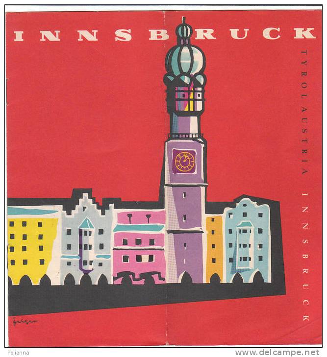 B0237 Brochure Pubblicitaria AUSTRIA - INNSBRUCK 1959/Stadtturm, Helblinghaus/ippica/golf/alpinismo/ill.Felgen - Turismo, Viajes