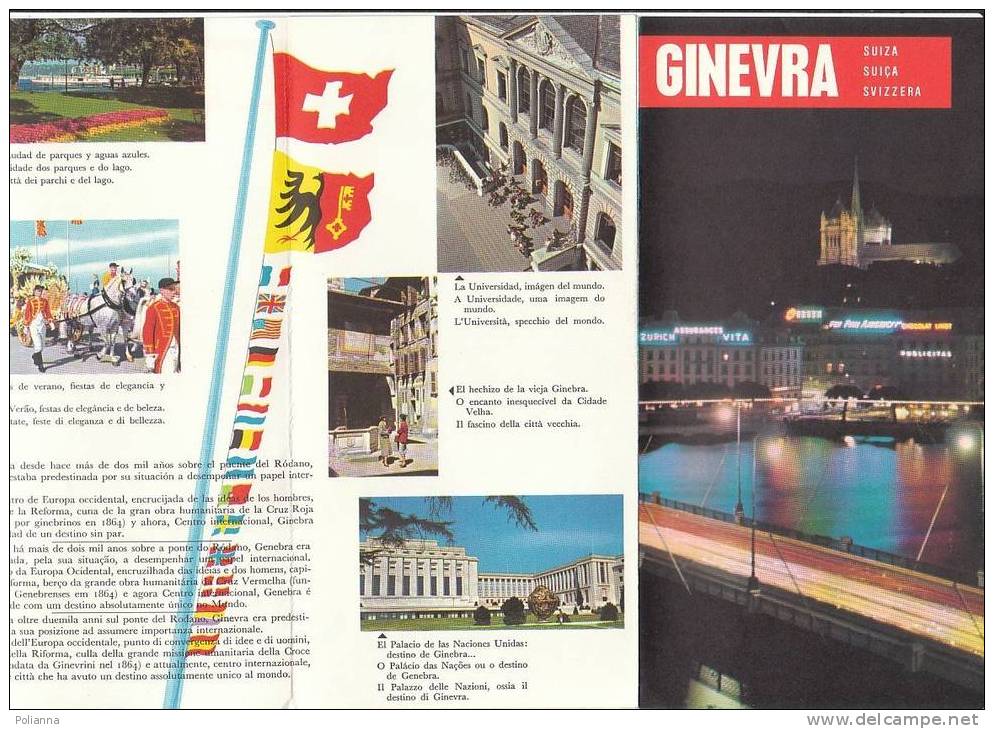 B0254 Brochure Pubbl. SVIZZERA - GINEVRA Anni '60/Festa D'estate In Costumi Storici/Università/aereoporto - Tourismus, Reisen