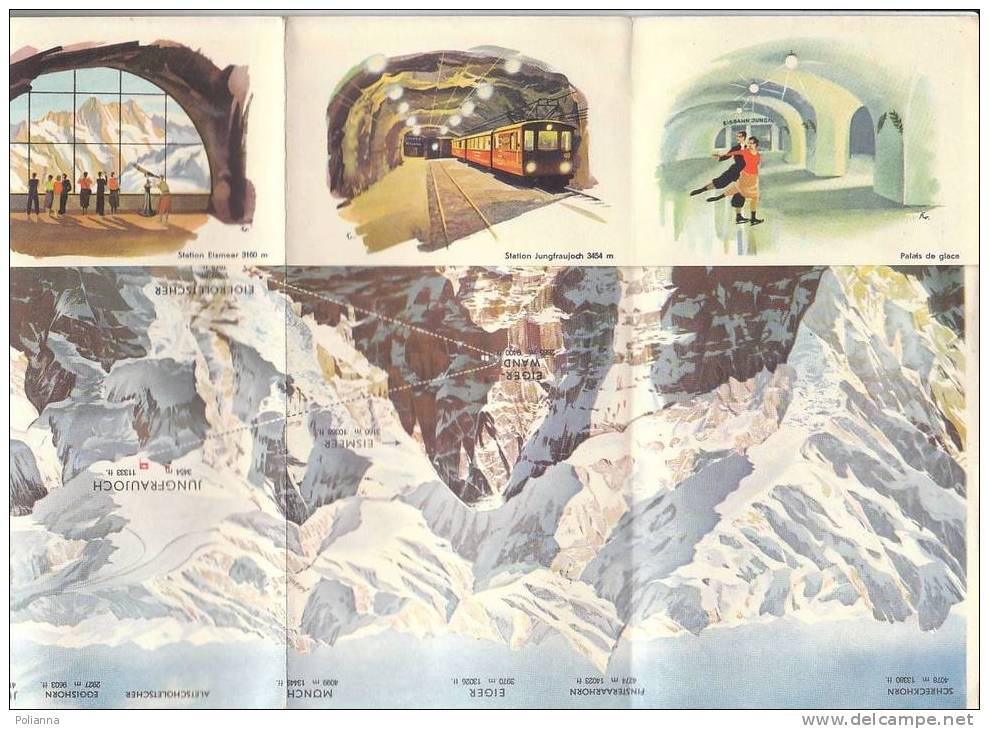 B0258 Brochure Pubbl. SVIZZERA - CHEMIN DE FER WENGERNALP Et JUNGFRAU Anni '50/Ill. Koller, Berann - Toerisme, Reizen