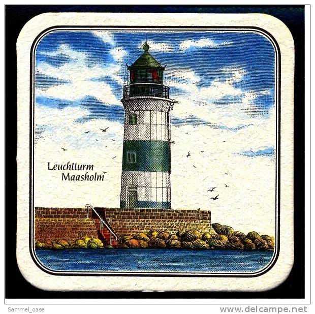 Bierdeckel , Flensburger Pilsener  -  Leuchtturm  Maasholm - Sous-bocks