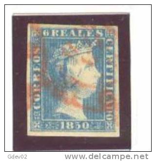 ES4-2984.España.Spain  Espagne ISABEL II 1850.(Ed 4º)circulado CERTIFICADO GRAUS.   .LUJO - Oblitérés