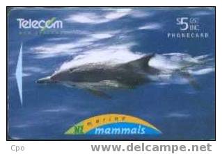 # NEW_ZEALAND NZ25S_2 Marine Mammals - Dolphin 5 Gpt 01.95 -animal,dauphin,dolphin- Tres Bon Etat - New Zealand