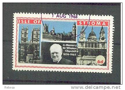 ISLE OF STROMA SIR WINSTON CHURCHILL   1968 GESTEMPELD - Sir Winston Churchill