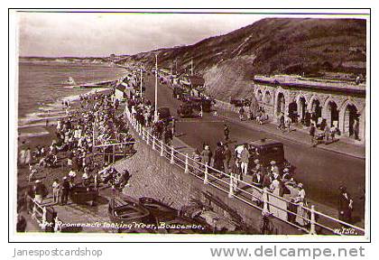 REAL PHOTO PCd - Promenade Looking West - VERY ANIMATED - C1930s- Bournemouth - DORSET - Bournemouth (from 1972)