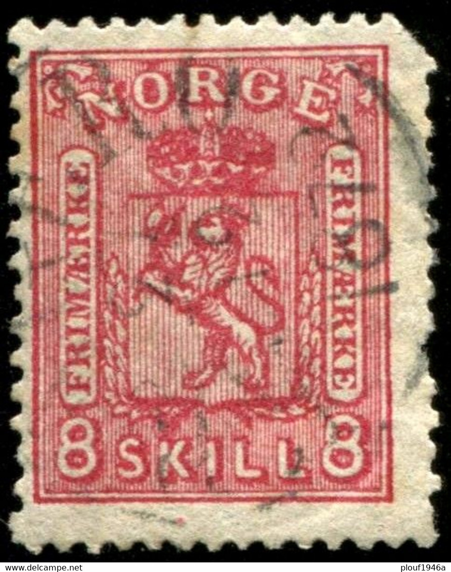 Pays : 352 (Norvège : Oscar I)  Yvert Et Tellier N°:    15 (o) ; Norgeskatalogen NO 15 A - Oblitérés