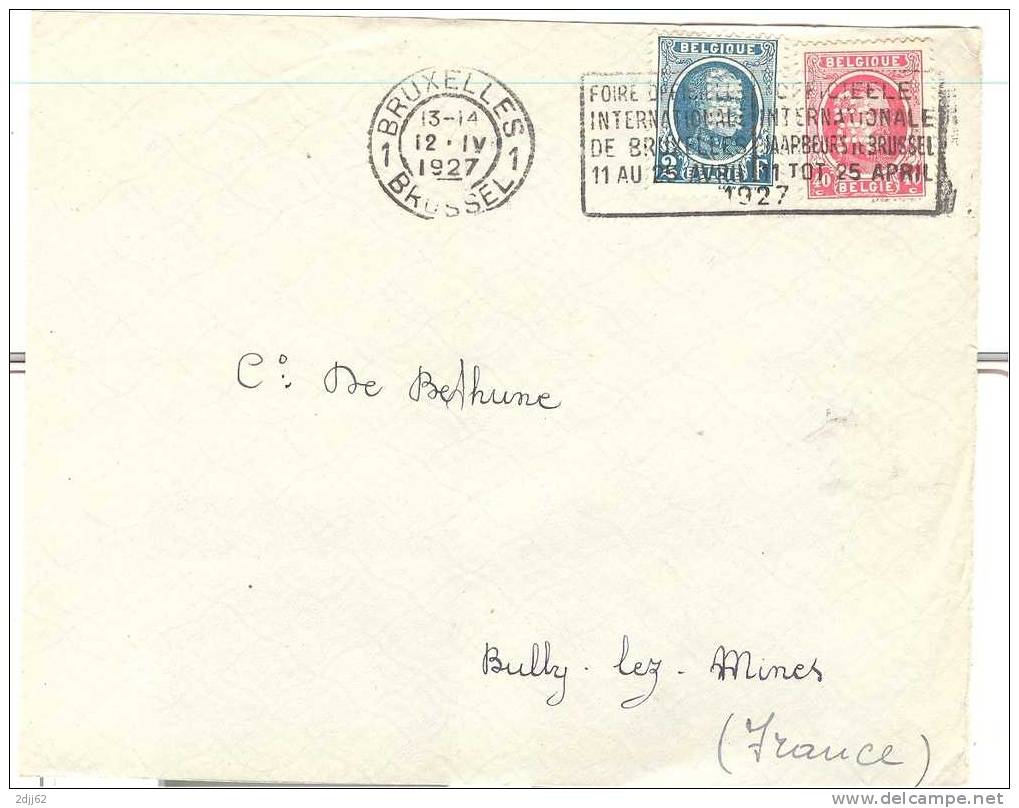 Perforation "BP" Sur 2 Valeurs Type Houyoux, 1927 - Devant D'enveloppe Pour La France  (F919) - Unclassified