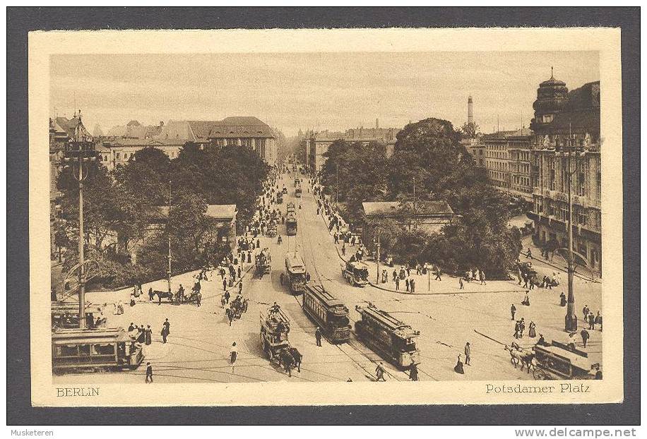 Germany PPC Berlin Potsdamer Platz Tram Tramways Horse Carriges - Autres & Non Classés