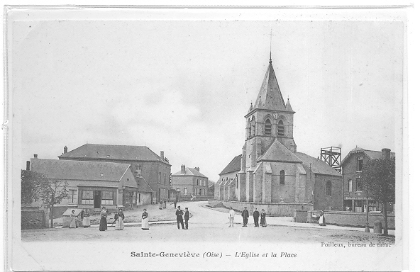 60 // SAINTE GENEVIEVE - L'église Et La Place, Poilleux édit, - Sainte-Geneviève