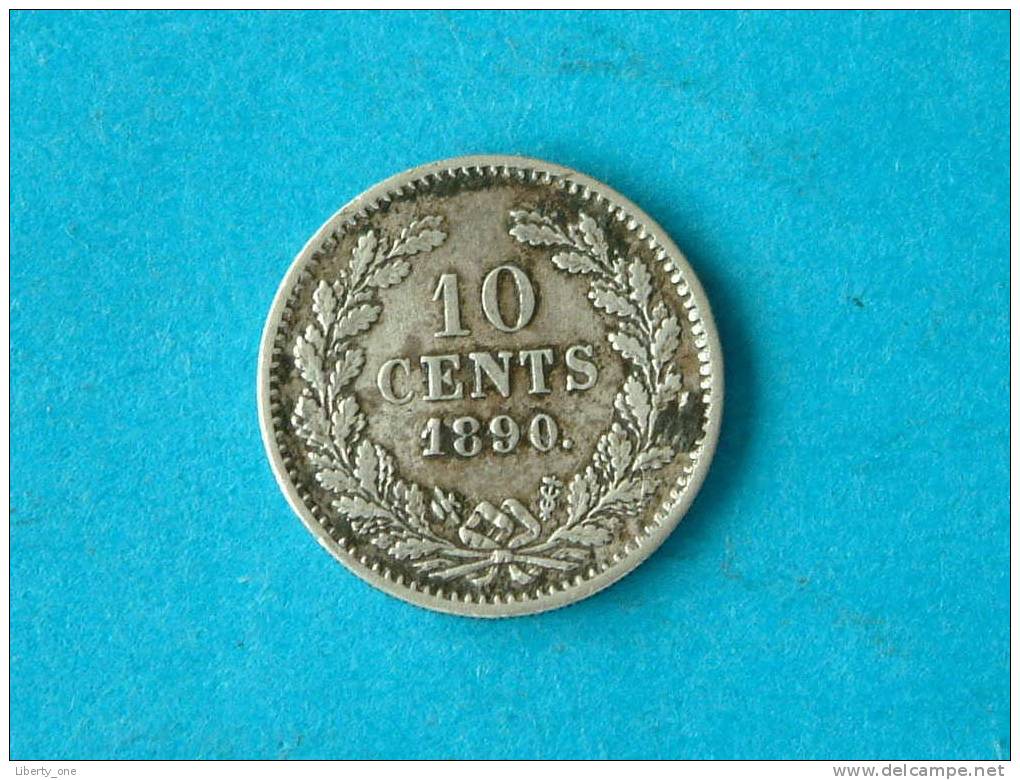 1890 - 10 CENTS / KM 80 (  For Grade, Please See Photo ) !! - 1849-1890 : Willem III