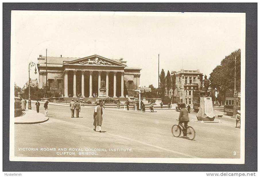 United Kingdom PPC Victoria Rooms And Royal Colonial Institute, Clifton, Bristol Tram Tramways 1935 Real Photo - Bristol