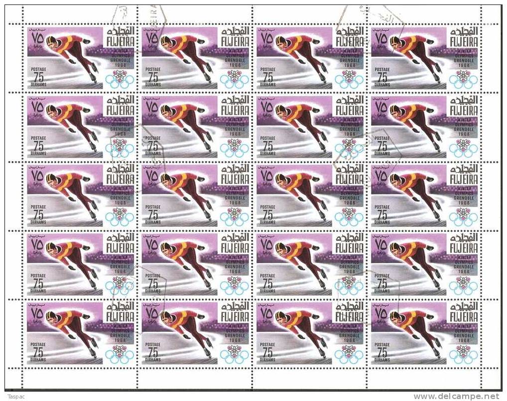 Fujeira 1968 Mi# 214-220 A Used - Complete Set In Sheets Of 20 - Winter Olympics, Grenoble - Fujeira
