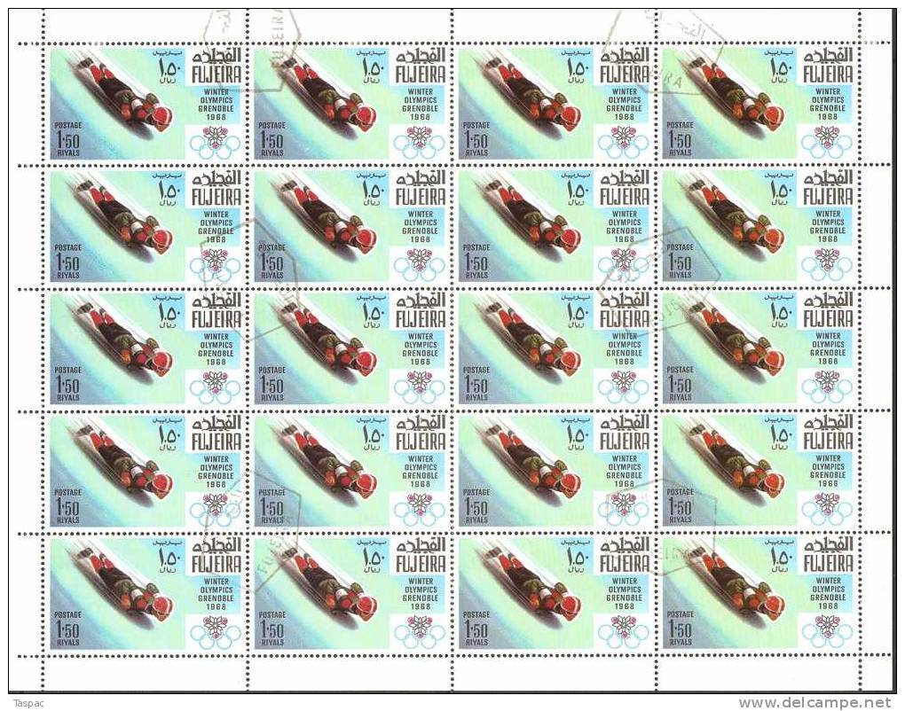 Fujeira 1968 Mi# 214-220 A Used - Complete Set In Sheets Of 20 - Winter Olympics, Grenoble - Fujeira