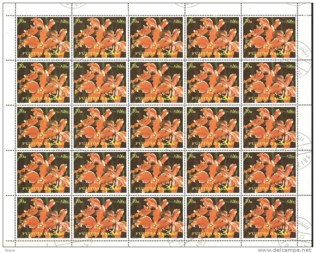 Fujeira 1972 Mi# 1332-1336 A Used - Sheets Of  25 - Flowers - Fujeira