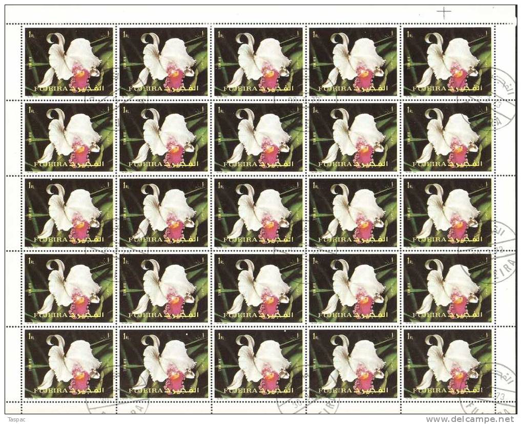 Fujeira 1972 Mi# 1332-1336 A Used - Sheets Of  25 - Flowers - Fujeira