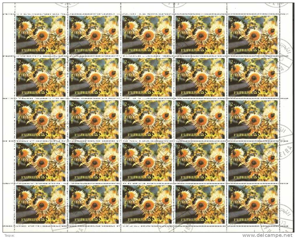 Fujeira 1972 Mi# 1332-1336 A Used - Sheets Of  25 - Flowers - Fujeira