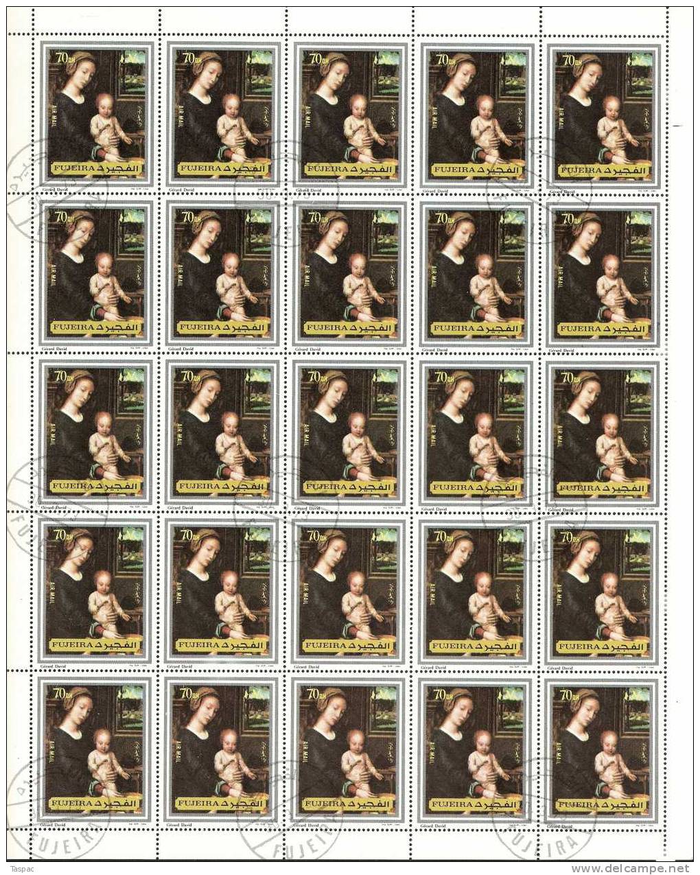 Fujeira 1972 Mi# 1362-1369 A Used - Sheets Of  25 - Paintings - Fujeira