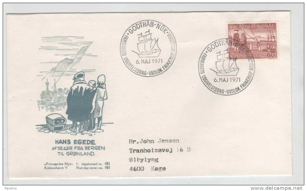 Greenland FDC 250th Anniversary Hans Egedes Trip To Greenland 6-5-1971  With Cachet - Autres & Non Classés