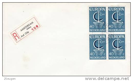 NETHERLANDS  1966  EUROPA  CEPT R-COVER - 1966