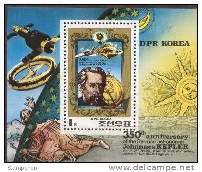 North Korea Stamp S/s 1980 350th Birthday Of German Astronomer KEPLER Space Astronomy Sun - Astronomie