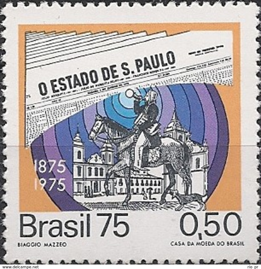 BRAZIL - CENTENARY OF "ESTADO DE SÃO PAULO" NEWSPAPER 1975 - MNH - Ungebraucht