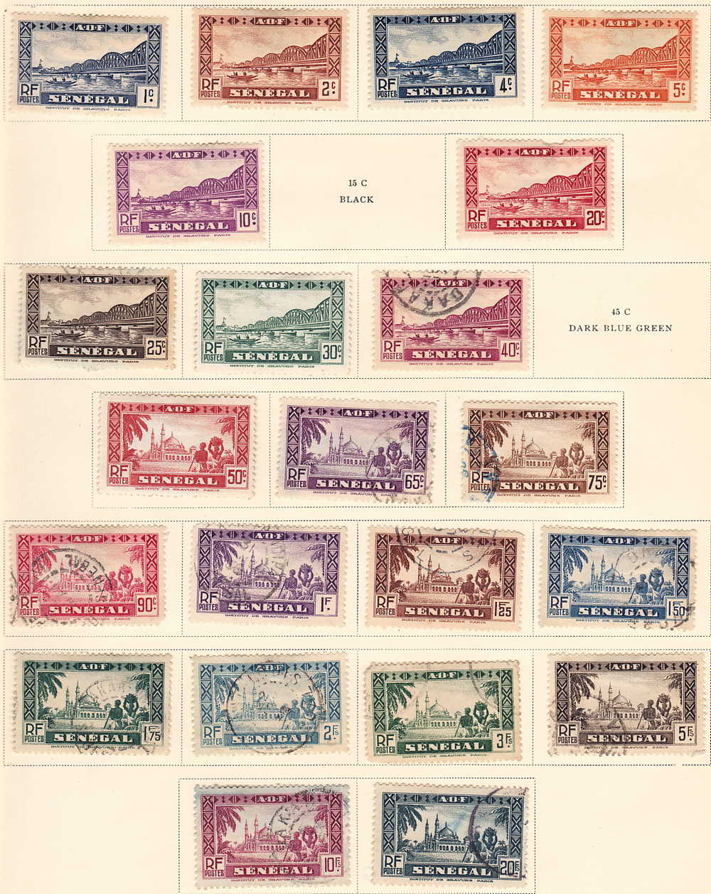 1935  Pont Et Mosquée  Yv 114-8, 120-3, 125-137  Neufs * Et Oblitérés - Used Stamps