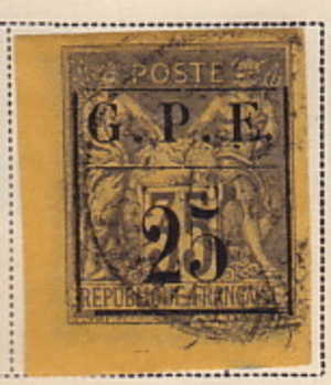1891  Type Groupe   Surchargé G.P.E. / 25   Yv 2 Oblitéré - Usati