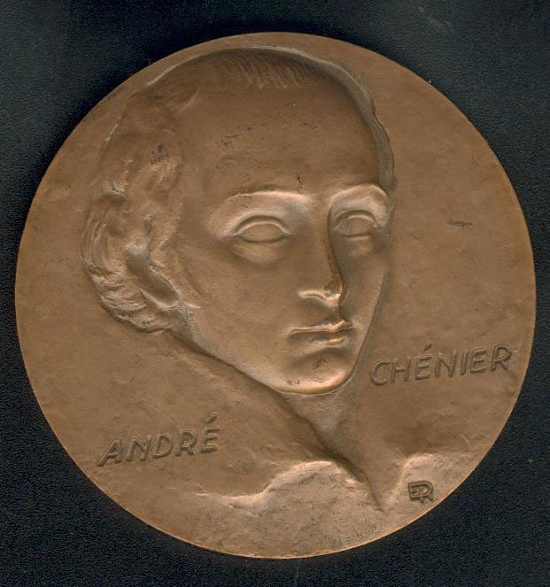 Médaille André Chénier Diamètre 6.8cm En Bronze 167 Grammes Frais De Poste Inclus Dans Le Prix Pour La France - Other & Unclassified