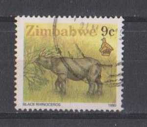 Zimbabwe Used 1990, Black Rhiniceros, Rhino, Animal - Zimbabwe (1980-...)