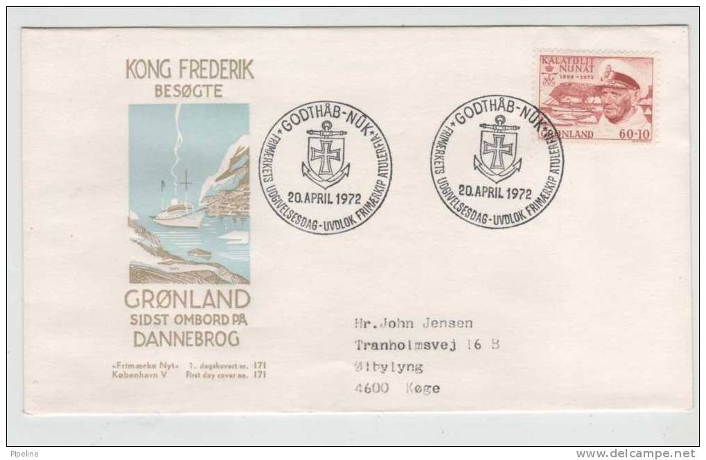 Greenland FDC 20-4-1972 King Frederik IX With Nice Cachet - Autres & Non Classés