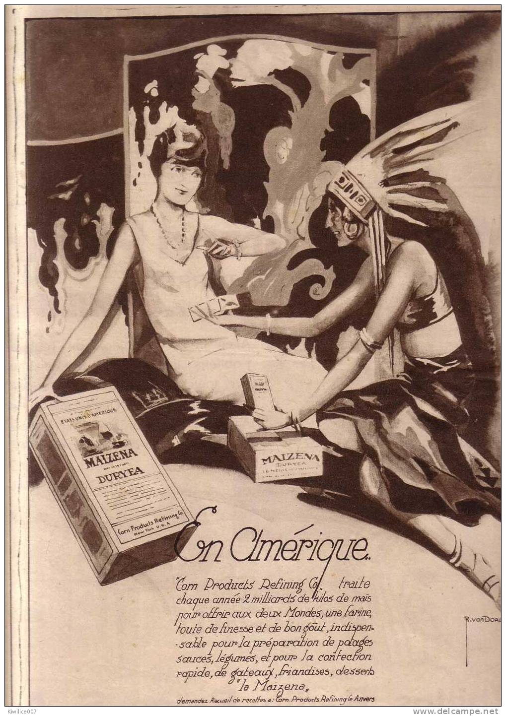 Publicité Papier  Maizena En Amérique Indiens Indien  11 Janvier  1931 .......... - Publicités