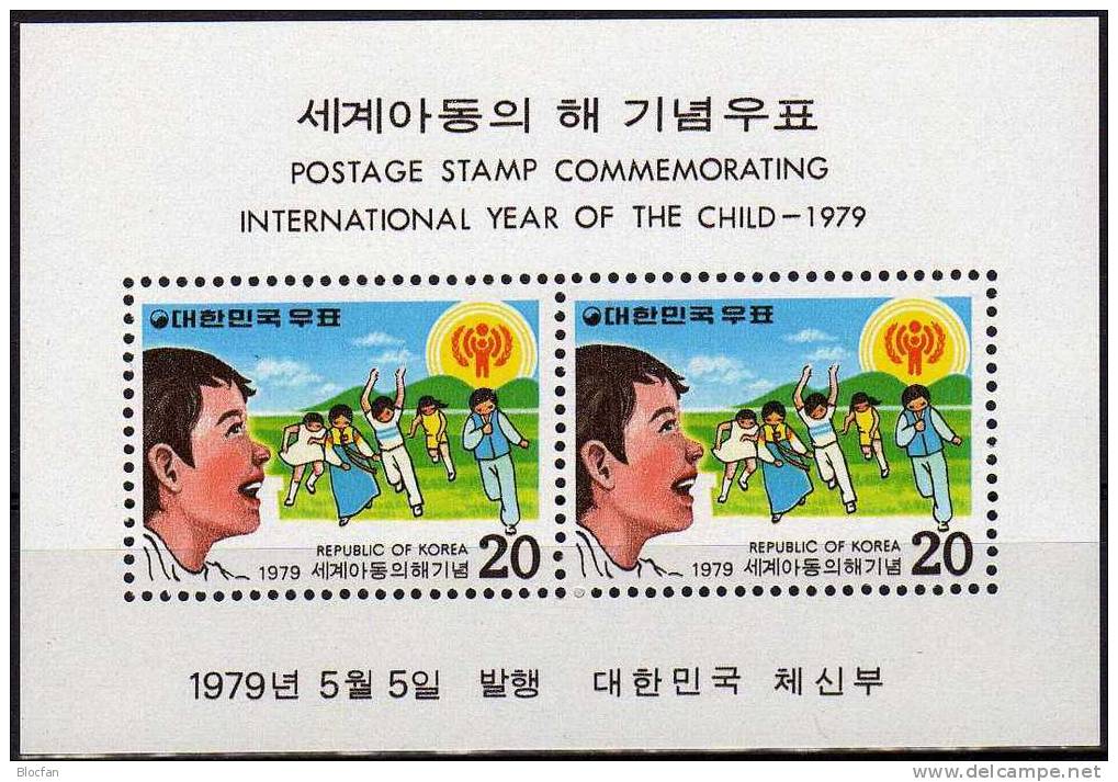 UNO Jahr Des Kindes 1979 Kind Und Sonne Korea 1158 Block 433 ** 2€ Kinder Und UNICEF - Emblem - UNICEF