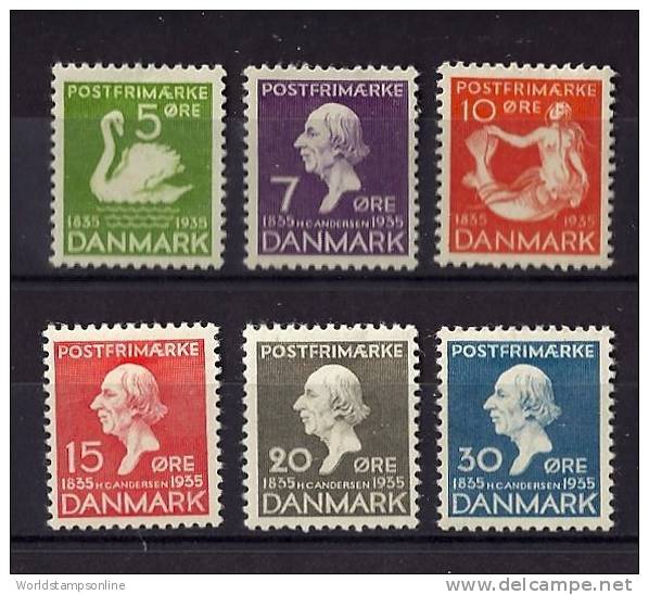 Denmark, Serie 6, Year 1935, Mi 222-227, Andersen's Fairy Tales, Mint Hinged * - Ongebruikt