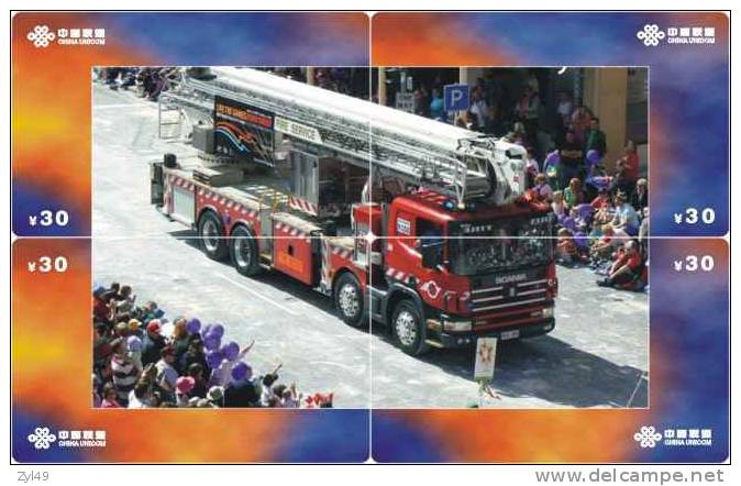 A04336 China Phone Cards Fire Engine Puzzle 40pcs - Brandweer