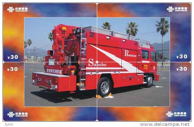 A04336 China phone cards Fire Engine puzzle 40pcs